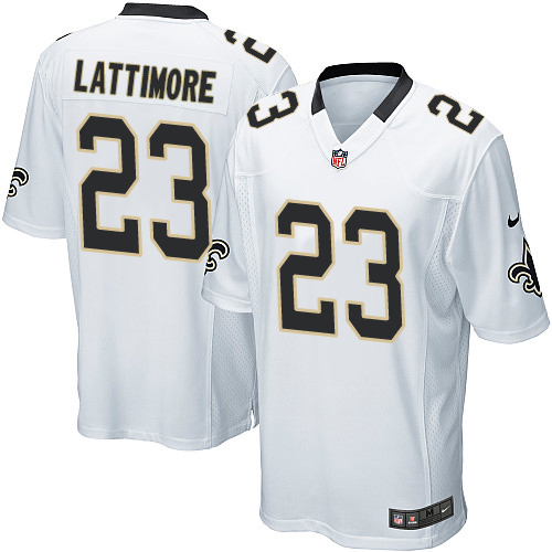 Nike Saints #23 Marshon Lattimore White Youth Stitched NFL Elite Jersey